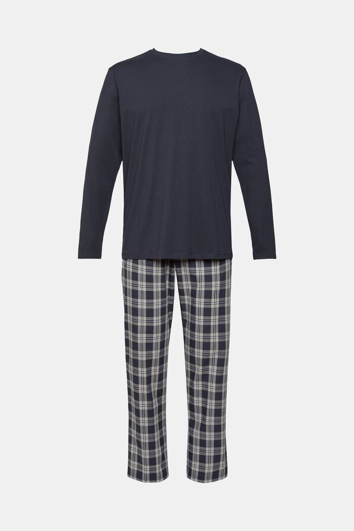 Pyjama à pantalon à carreaux, NAVY, detail image number 6