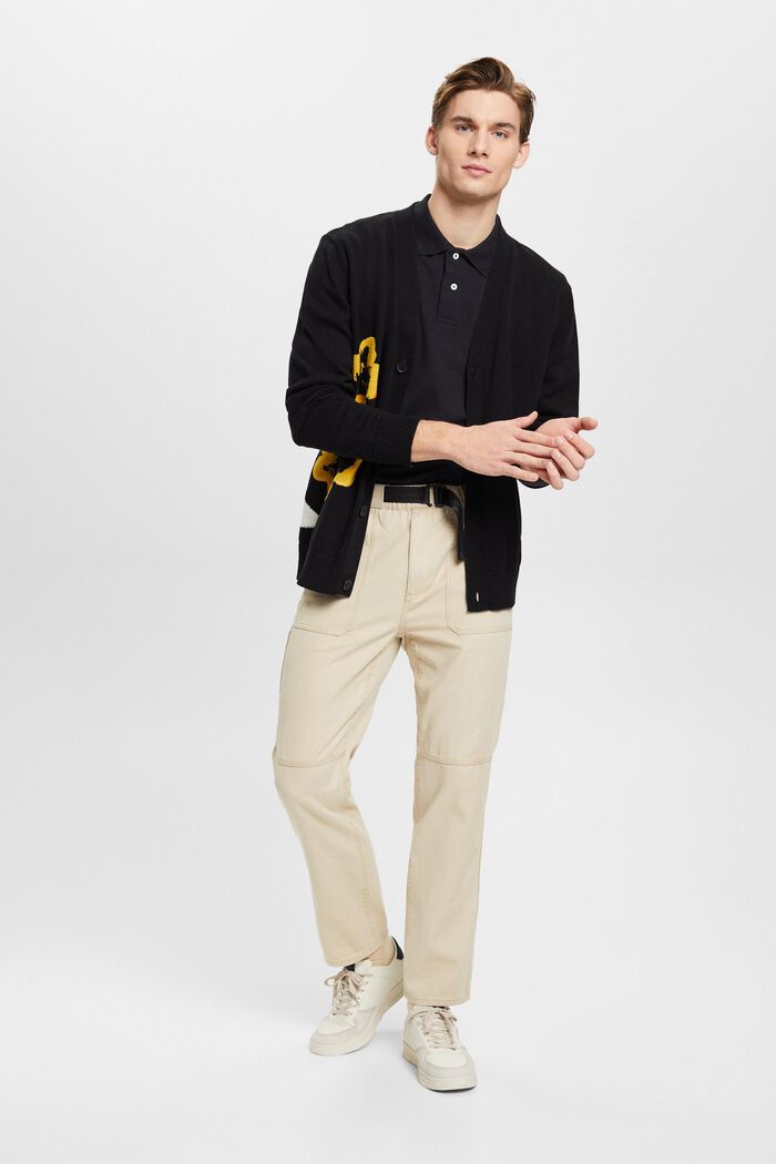 Pantalon chino Straight Fit, en coton lourd, SAND, detail image number 1
