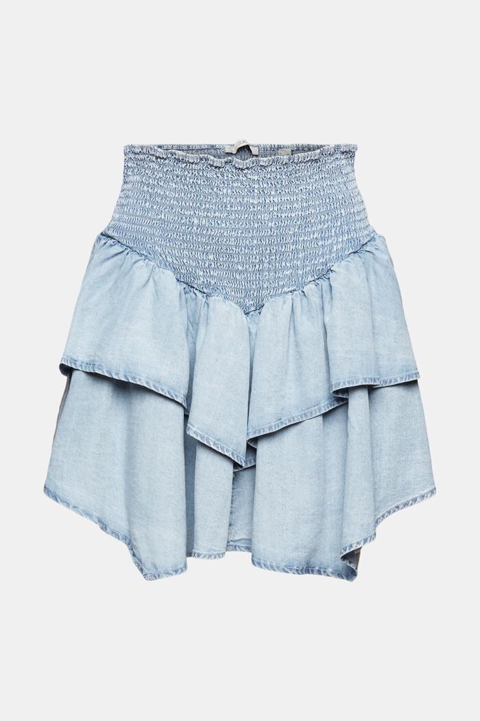 En TENCEL™ : la mini-jupe d´aspect denim, BLUE BLEACHED, detail image number 7