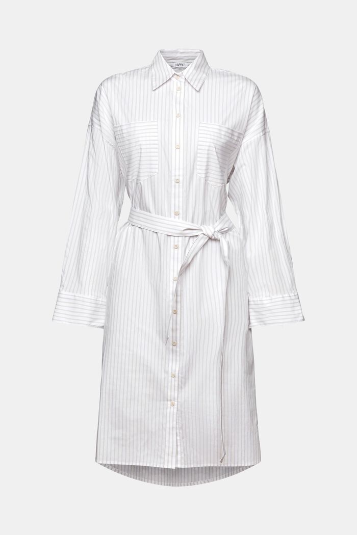 Robe-chemise en popeline rayée, LIGHT GREY, detail image number 5
