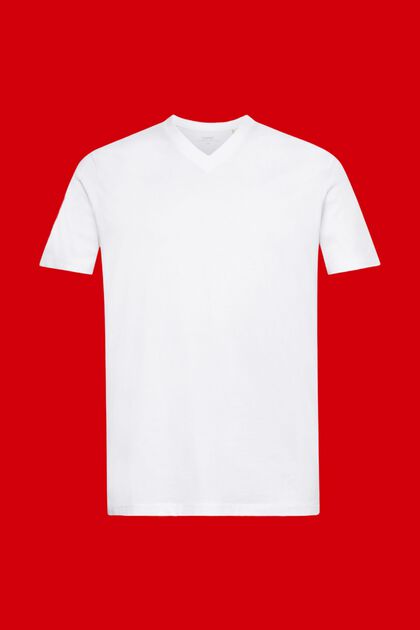 T-shirt en coton à encolure en V de coupe Slim Fit