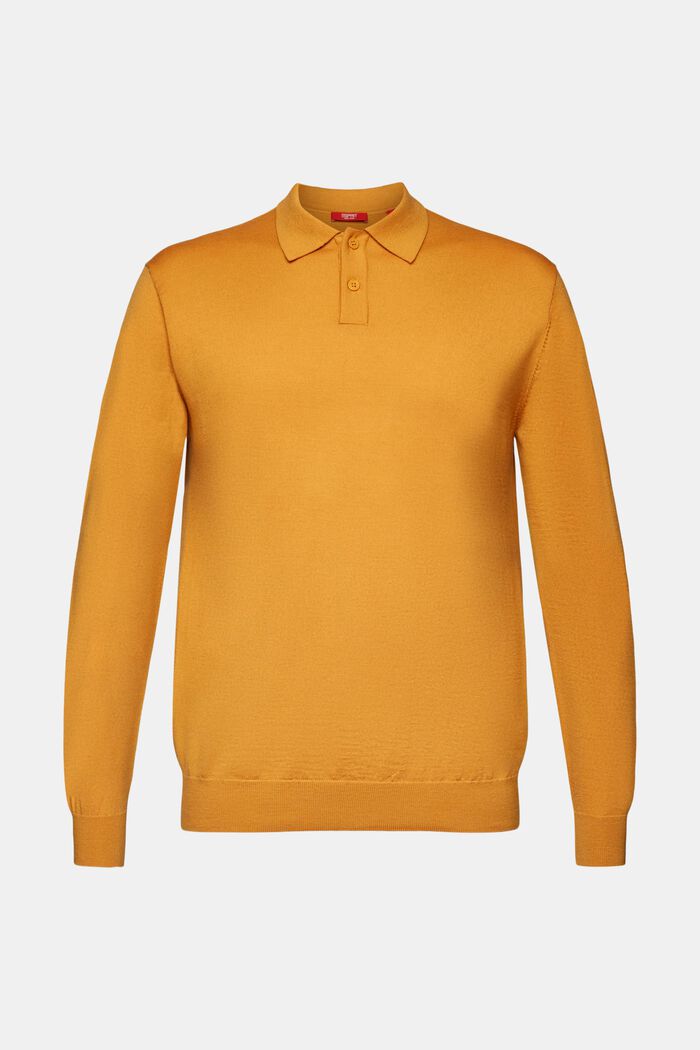Pull-over en laine de style polo, HONEY YELLOW, detail image number 6