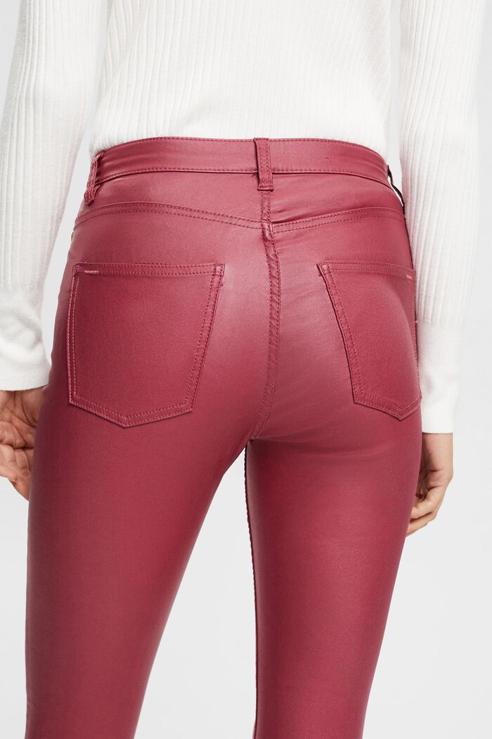 Pantalon enduit à taille haute, CHERRY RED, detail image number 2