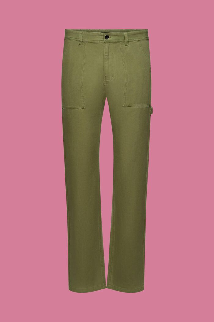 Pantalon de style cargo en coton, OLIVE, detail image number 6