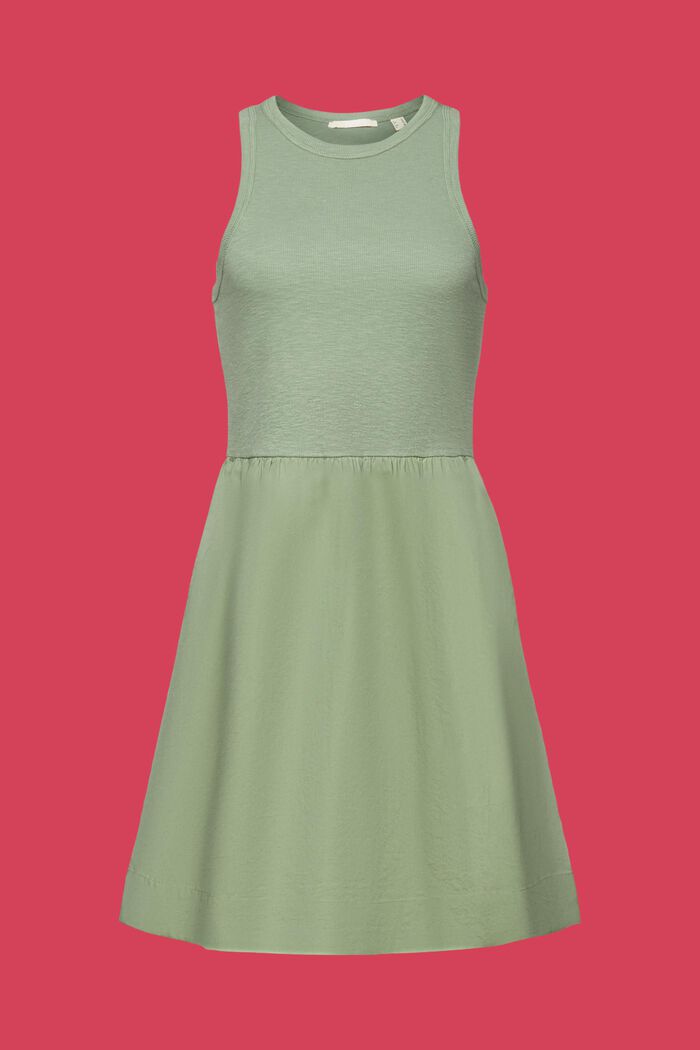Mini-robe en matières mélangées, PALE KHAKI, detail image number 7