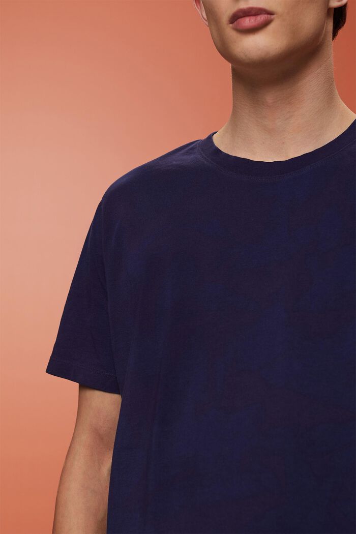 T-shirt à encolure ronde, 100 % coton, DARK BLUE, detail image number 2