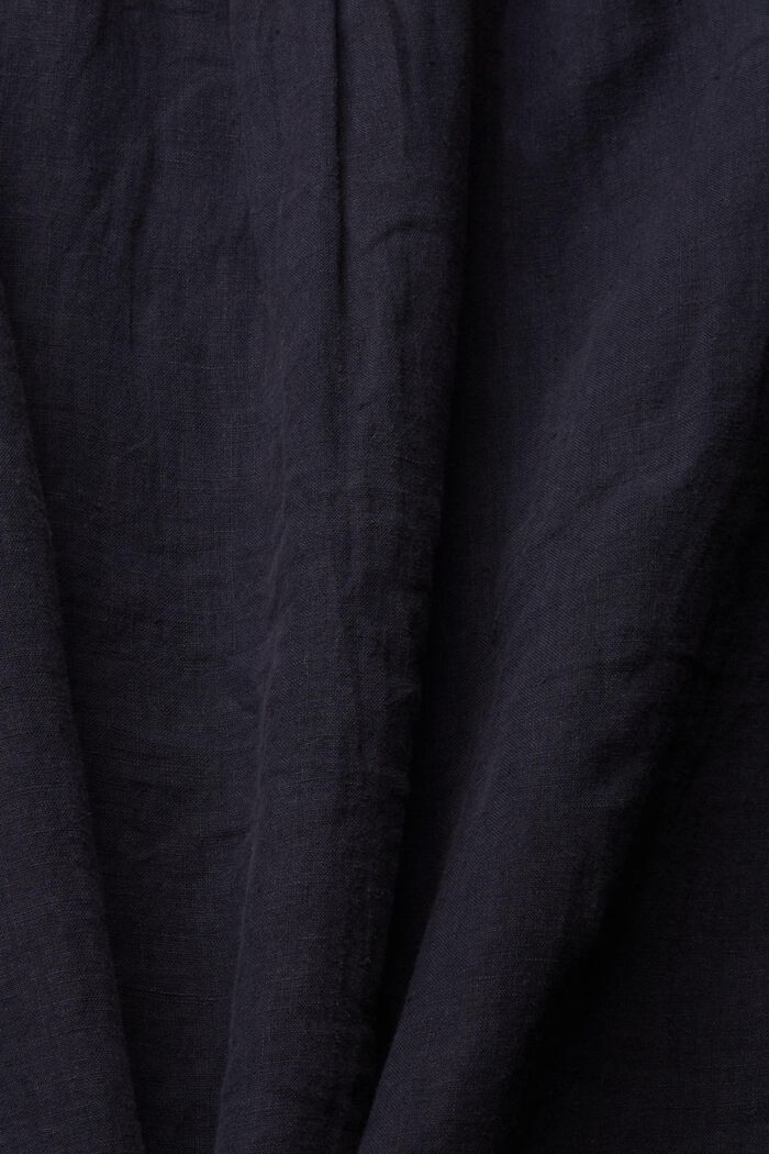 Chemise à col droit en 100 % lin, NAVY, detail image number 4