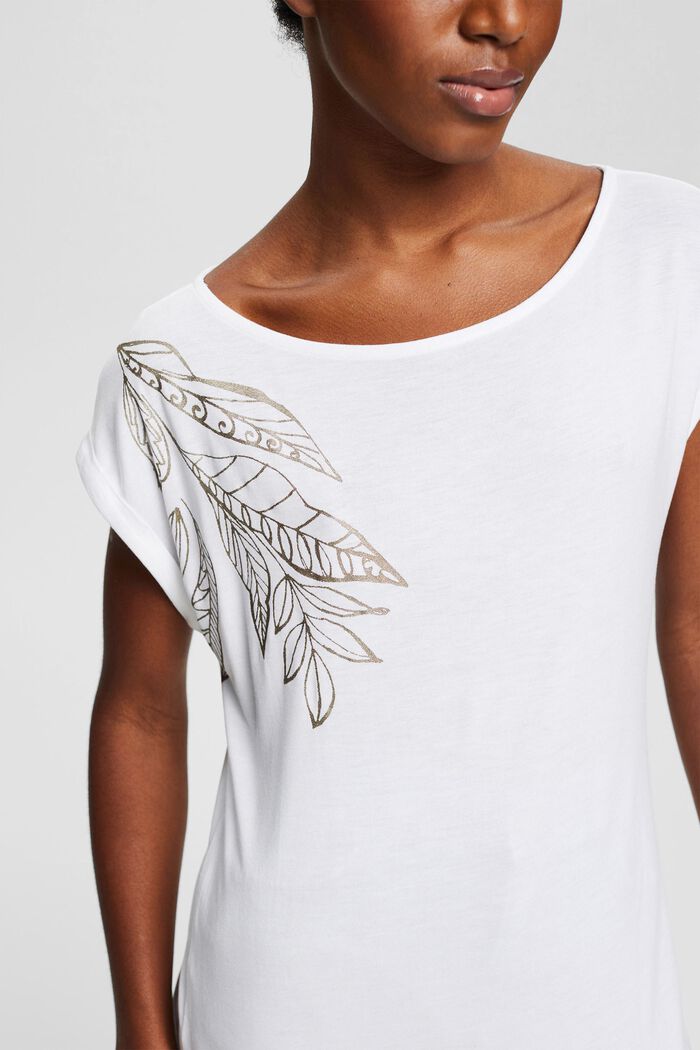 T-shirt à imprimé métallisé, LENZING™ ECOVERO™, WHITE, detail image number 2