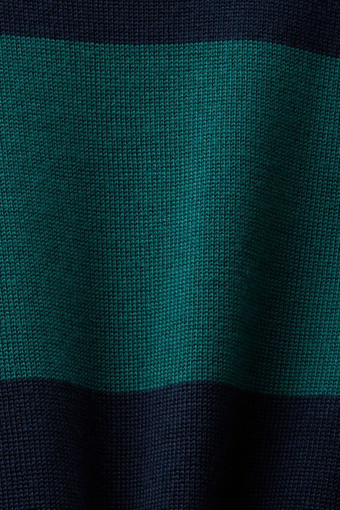 Pull-over en laine à rayures, tricoté sans couture, DARK BLUE, detail image number 6