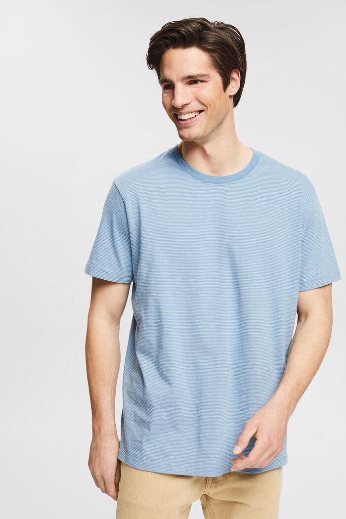 T-shirt en jersey à motif à rayures, BLUE, detail image number 0