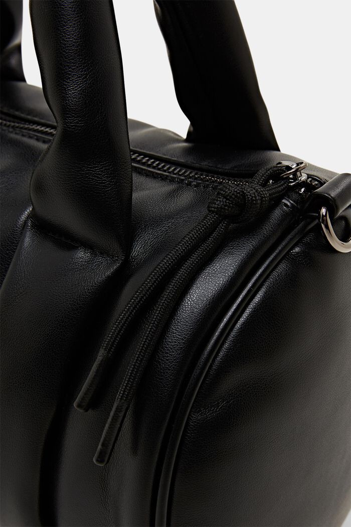 Petit sac doudoune en similicuir, BLACK, detail image number 1