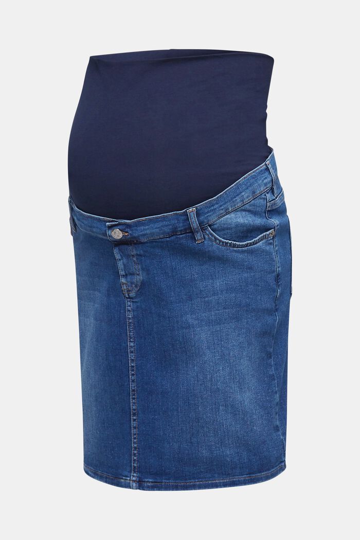 Jupe en jean stretch, ceinture de maintien, BLUE MEDIUM WASHED, detail image number 0