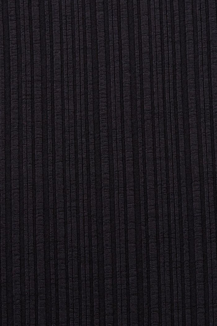 Robe longueur midi en maille côtelée, BLACK, detail image number 4