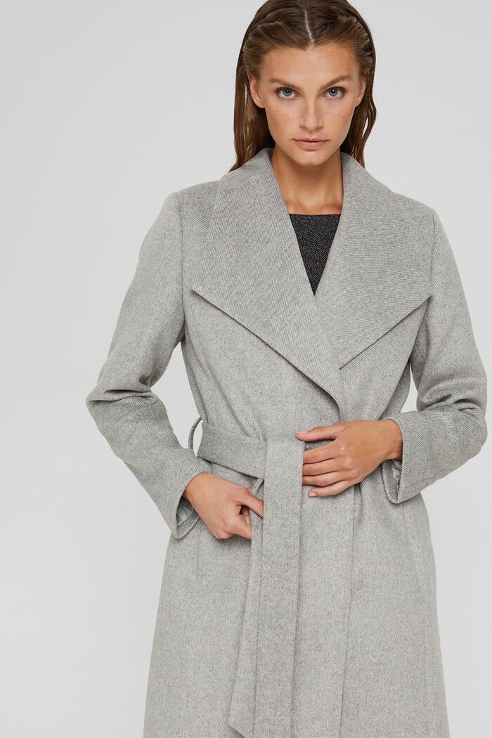 À teneur en laine : le manteau à grand col, LIGHT GREY, detail image number 0