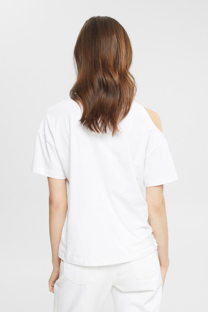 T-shirt à découpe sur l’épaule, WHITE, detail image number 4