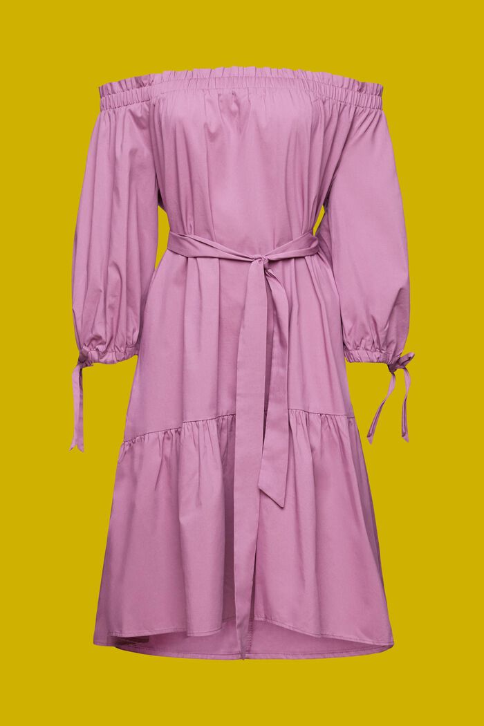 Mini-robe en popeline à épaules dénudées, VIOLET, detail image number 5