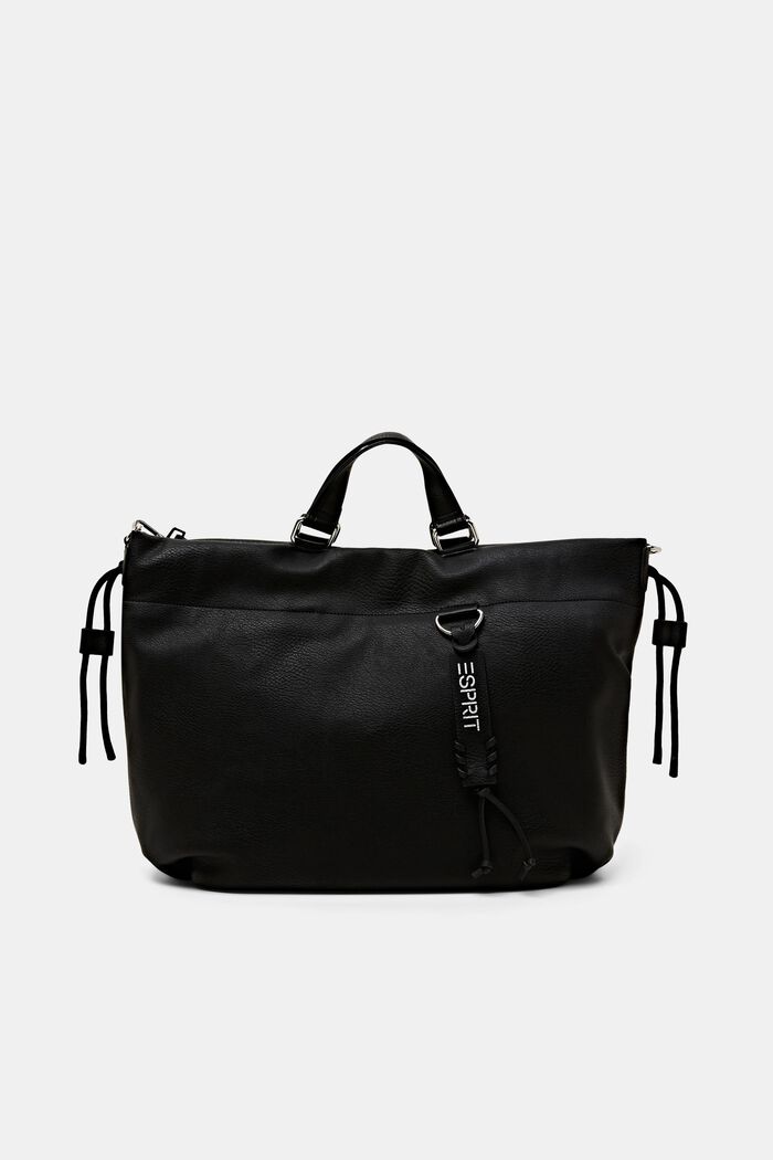 Grand sac fourre-tout en similicuir, BLACK, detail image number 0
