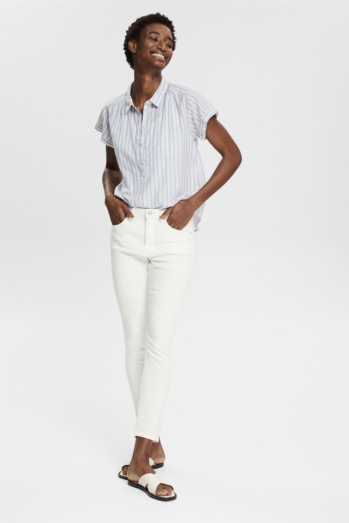Pantalon en coton stretch, OFF WHITE, detail image number 1