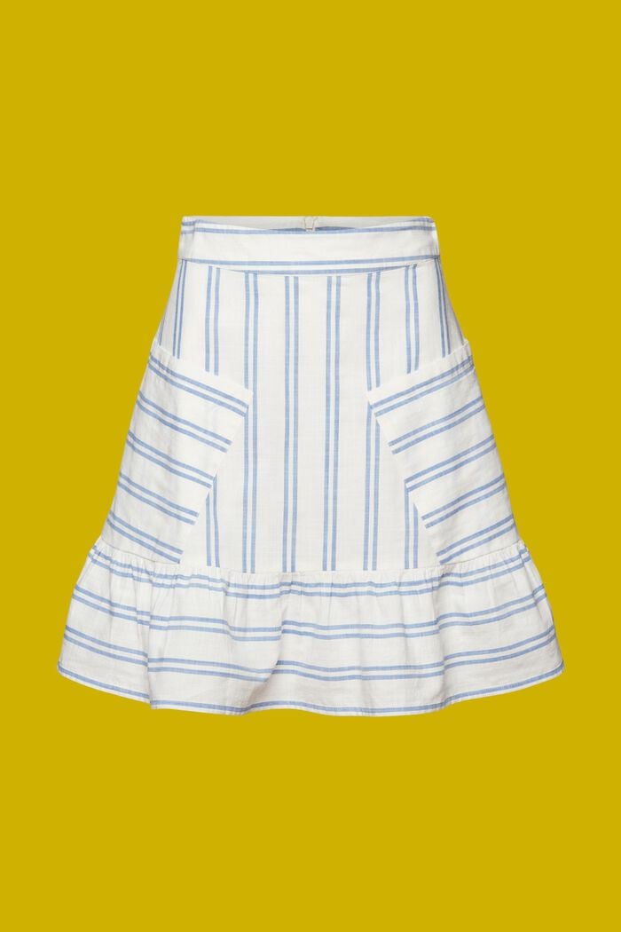 Mini-jupe rayée, 100 % coton, OFF WHITE, detail image number 6