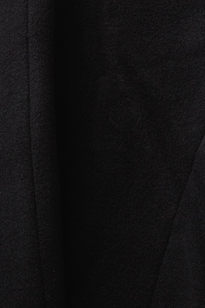 En matières recyclées : manteau en laine mélangée à teneur en cachemire, BLACK, detail image number 5