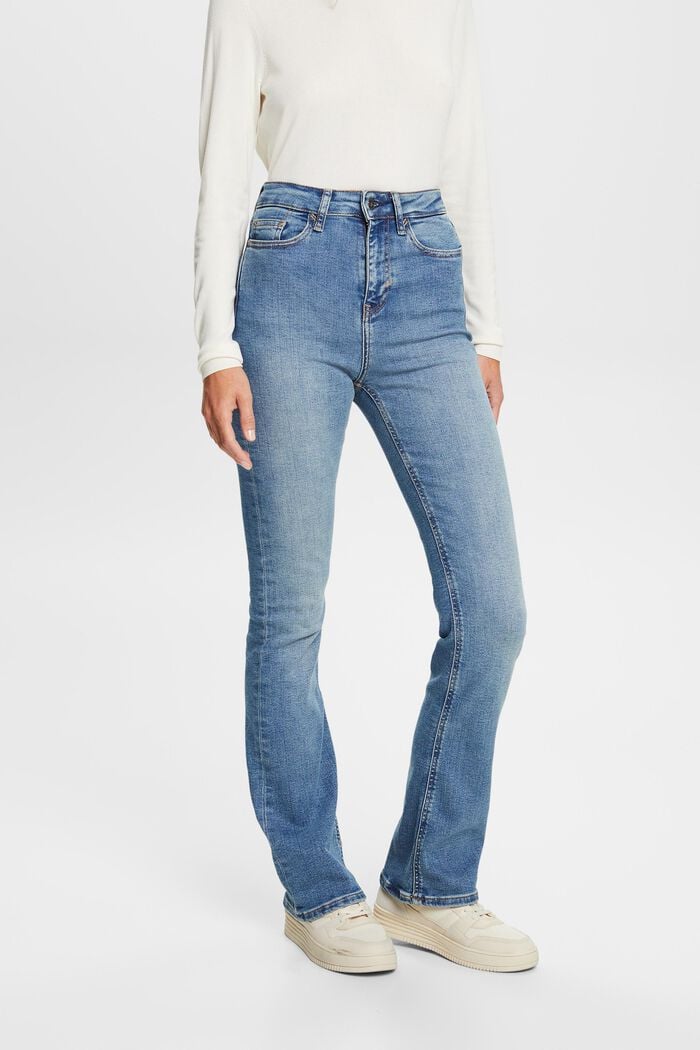 Jean stretch Bootcut à taille haute, BLUE MEDIUM WASHED, detail image number 0