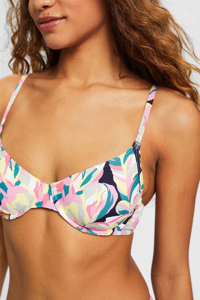 Haut de bikini à imprimé floral, NAVY, detail image number 1