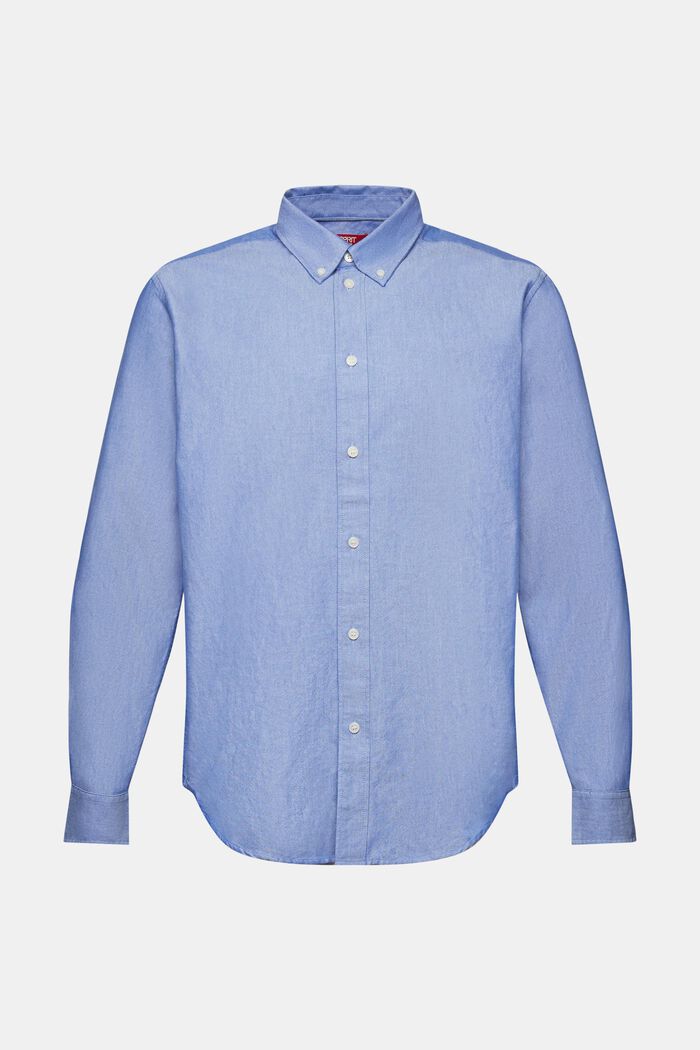 Chemise à col boutonné en popeline de coton, BRIGHT BLUE, detail image number 5