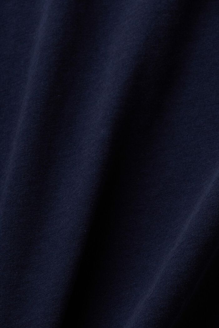 T-shirt col tunisien, 100 % coton, NAVY, detail image number 4