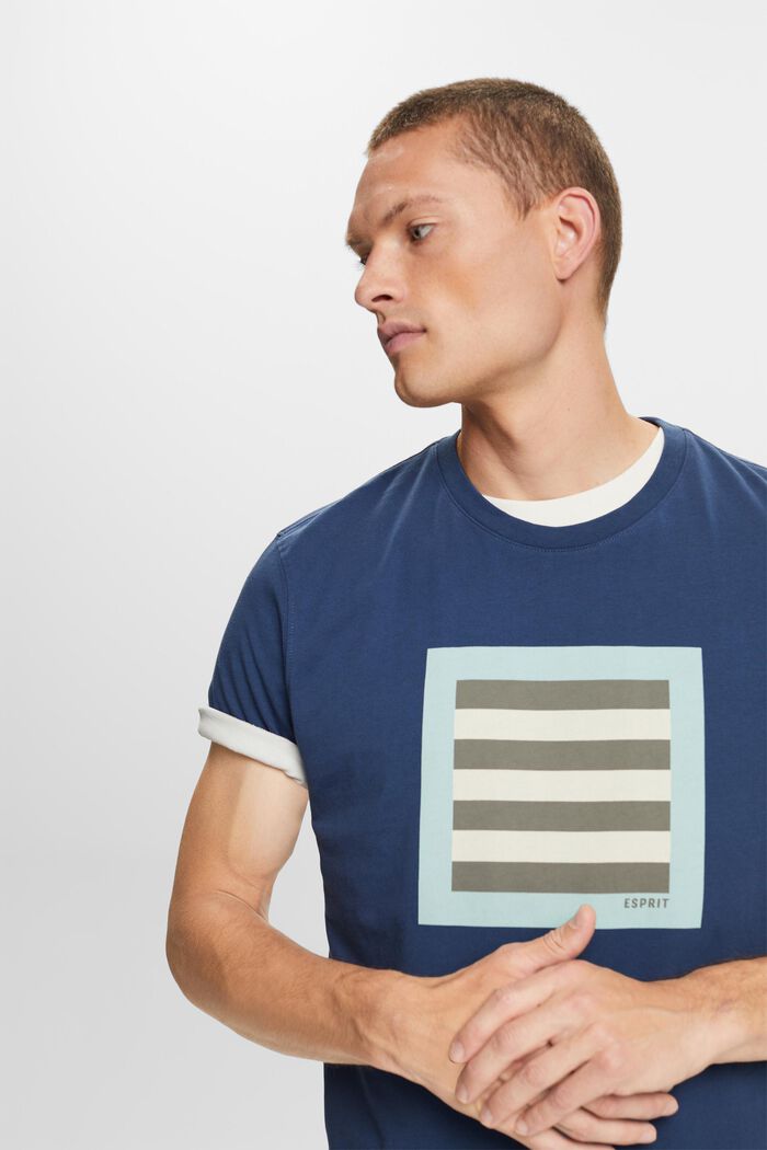 T-shirt graphique en jersey de coton, GREY BLUE, detail image number 4