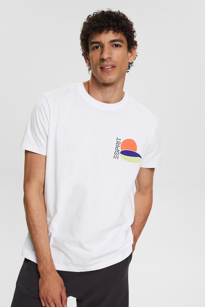 T-shirt en jersey à imprimé au dos, WHITE, overview