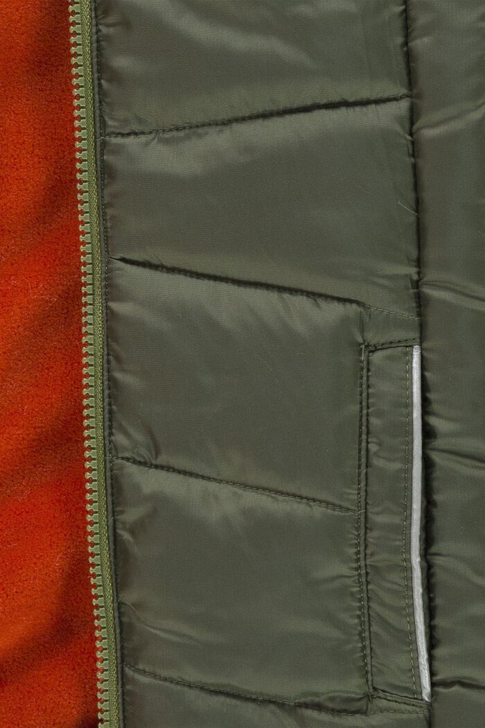 Veste matelassée à doublure polaire de couleur contrastante, OLIVE, detail image number 2