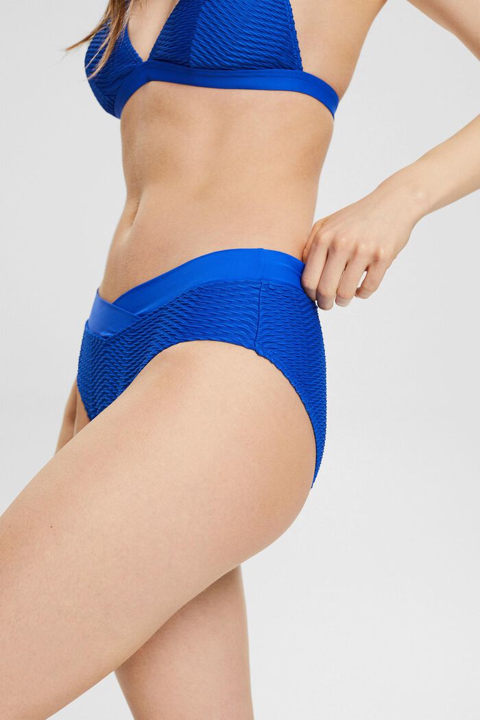 Slip de bikini à rayures texturées , BRIGHT BLUE, detail image number 1