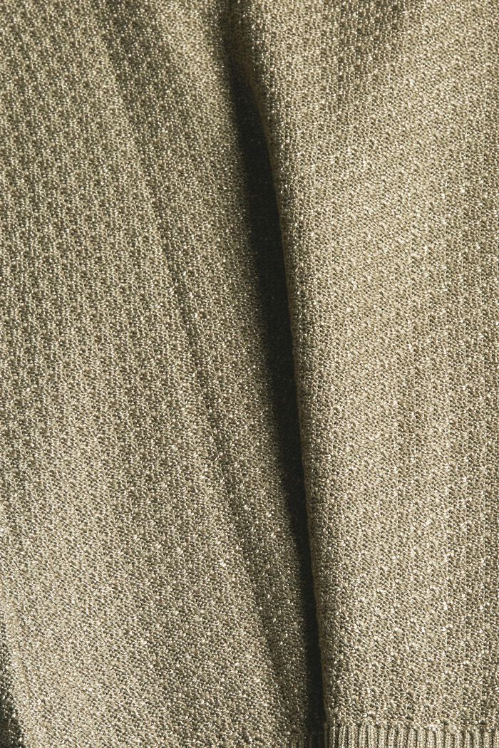 Pull-over en maille texturée à col polo, KHAKI GREEN, detail image number 4