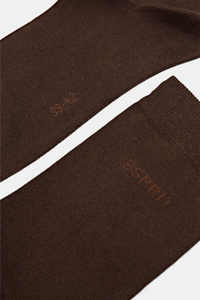 Lot de 2 paires de chaussettes à logo, en coton biologique mélangé, DARK BROWN, detail image number 1