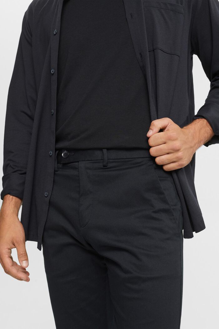 Chino stretch en coton, BLACK, detail image number 0