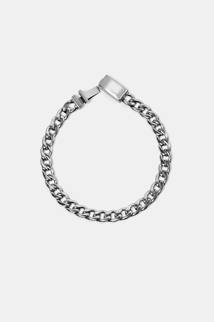 Bracelet façon chaîne à fermoir épais, SILVER, detail image number 0
