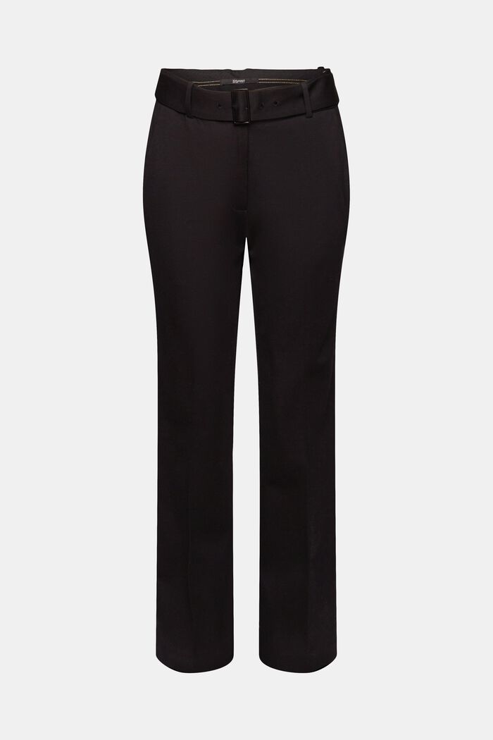 Pantalon taille haute à ceinture, BLACK, detail image number 7