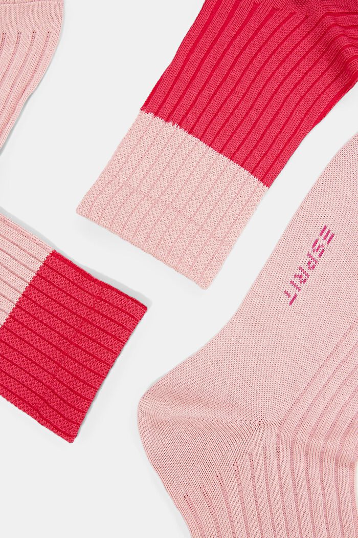 À teneur en laine : le lot de 3 paires de chaussettes en maille côtelée, ROSE/PINK, detail image number 1