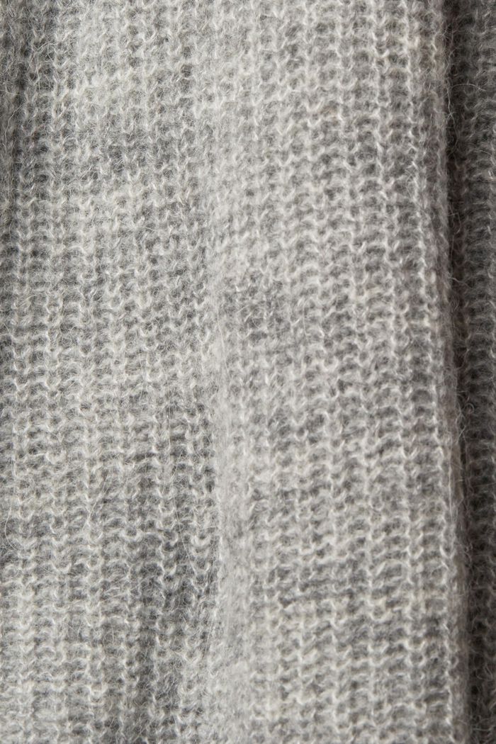 Pull-over à manches courtes et capuche en laine mélangée, LIGHT GREY, detail image number 6