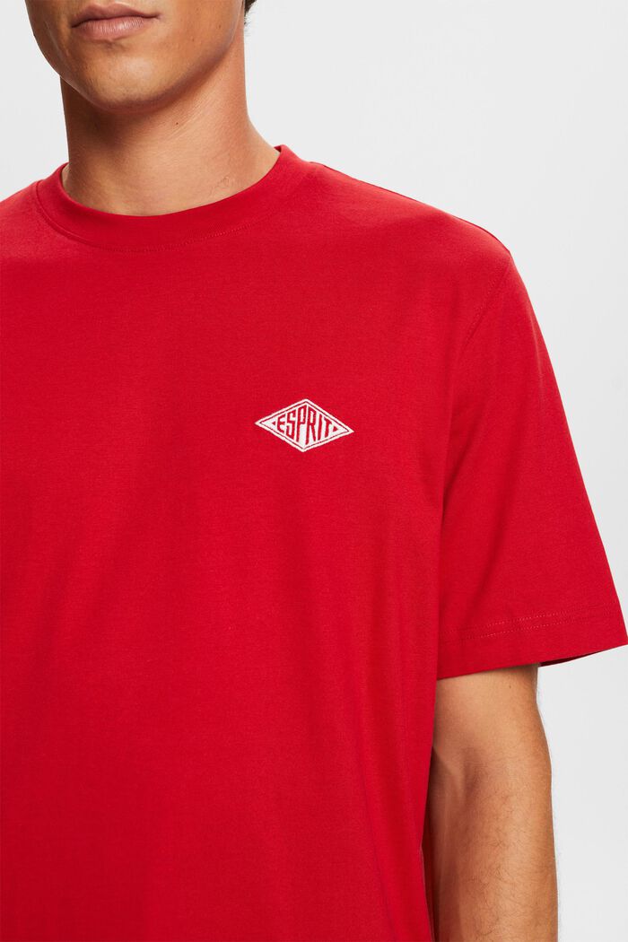T-shirt à manches courtes et logo, DARK RED, detail image number 1