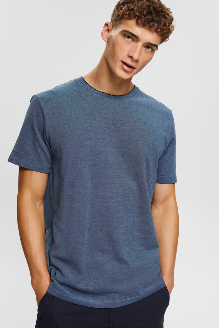 T-shirt en maille piquée de coton, BLUE, detail image number 0
