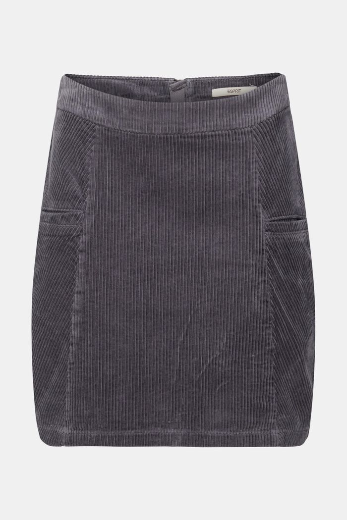 Mini-jupe en velours côtelé, 100 % coton, ANTHRACITE, detail image number 8