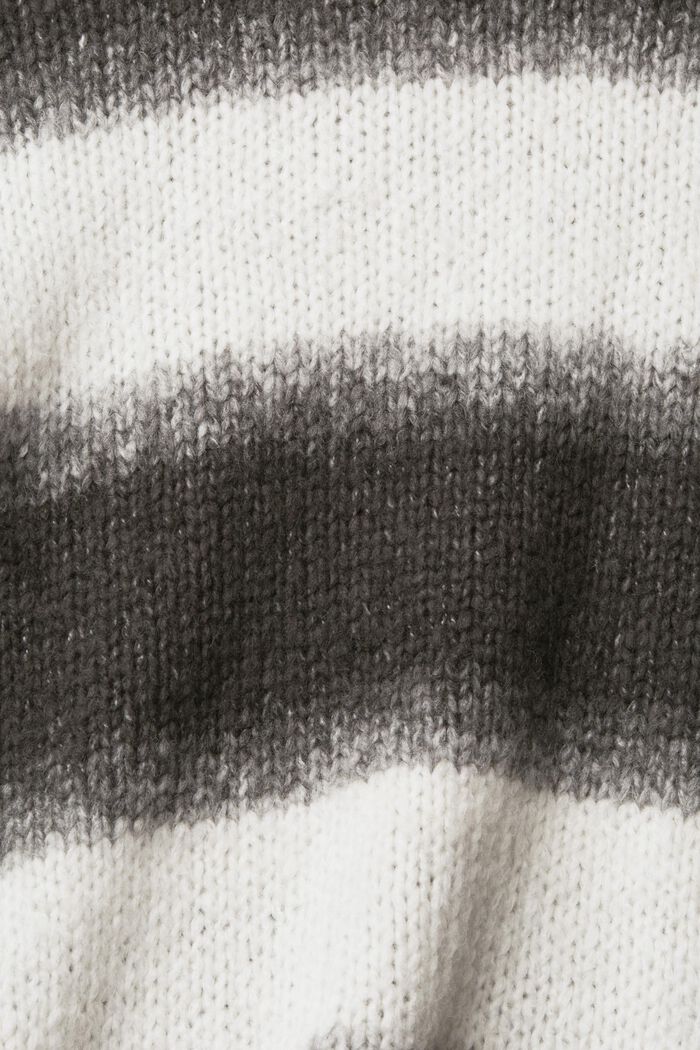 Pull-over rayé en laine mélangée, BLACK, detail image number 5