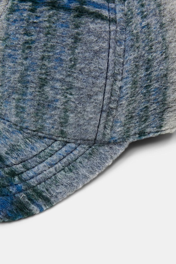 Casquette de base-ball en tissu brossé à carreaux, NAVY, detail image number 2