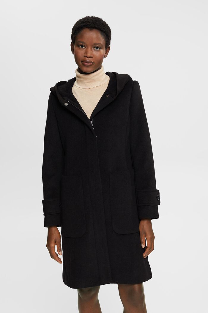Manteau à teneur en laine, BLACK, detail image number 0