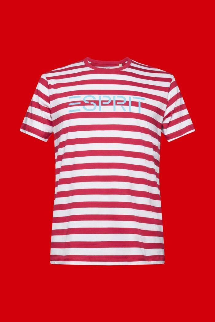 T-shirt à rayures en coton durable, RED, detail image number 7