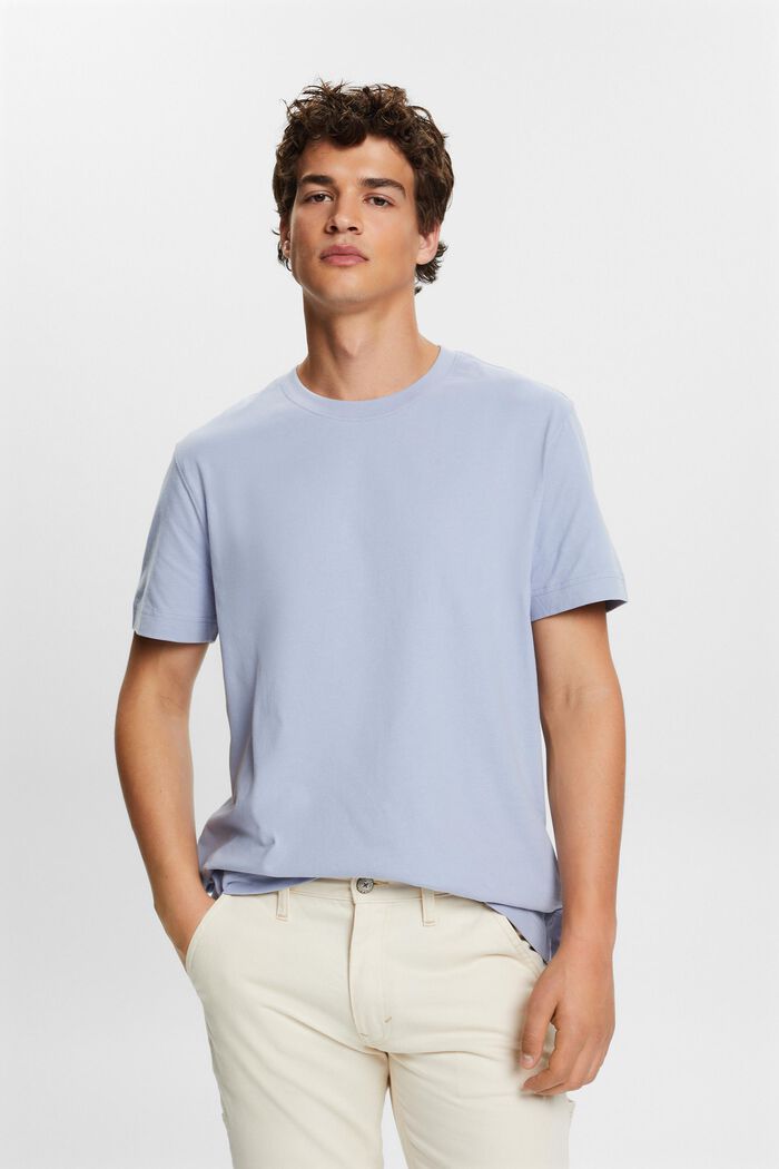 T-shirt à encolure ronde en jersey de coton, LIGHT BLUE LAVENDER, detail image number 2