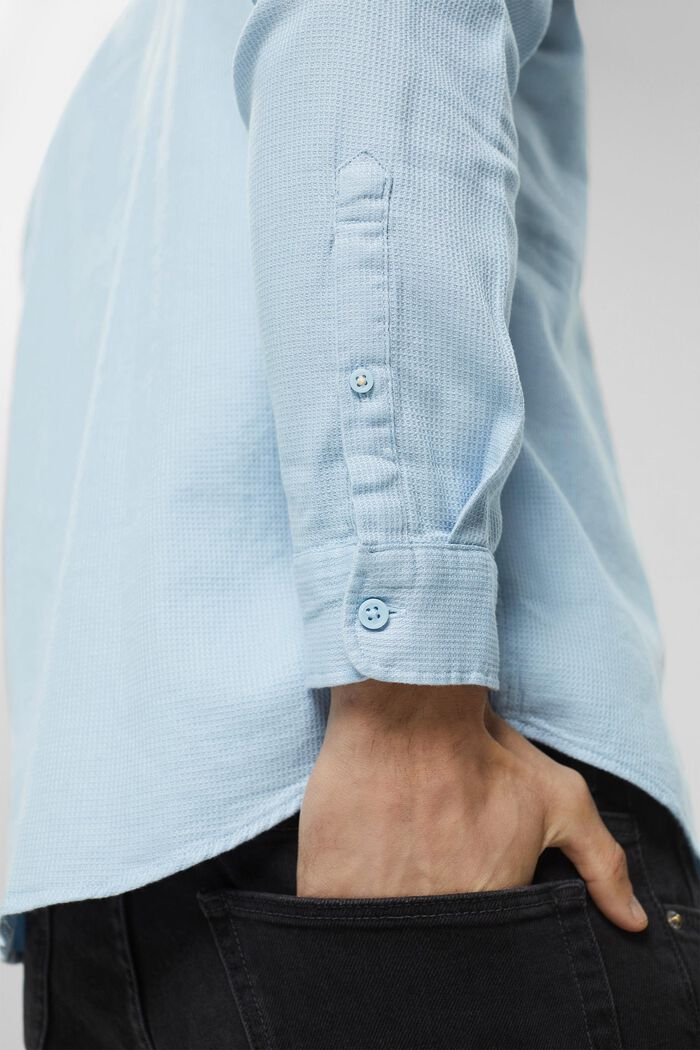 Chemise en coton à col droit, LIGHT BLUE, detail image number 2