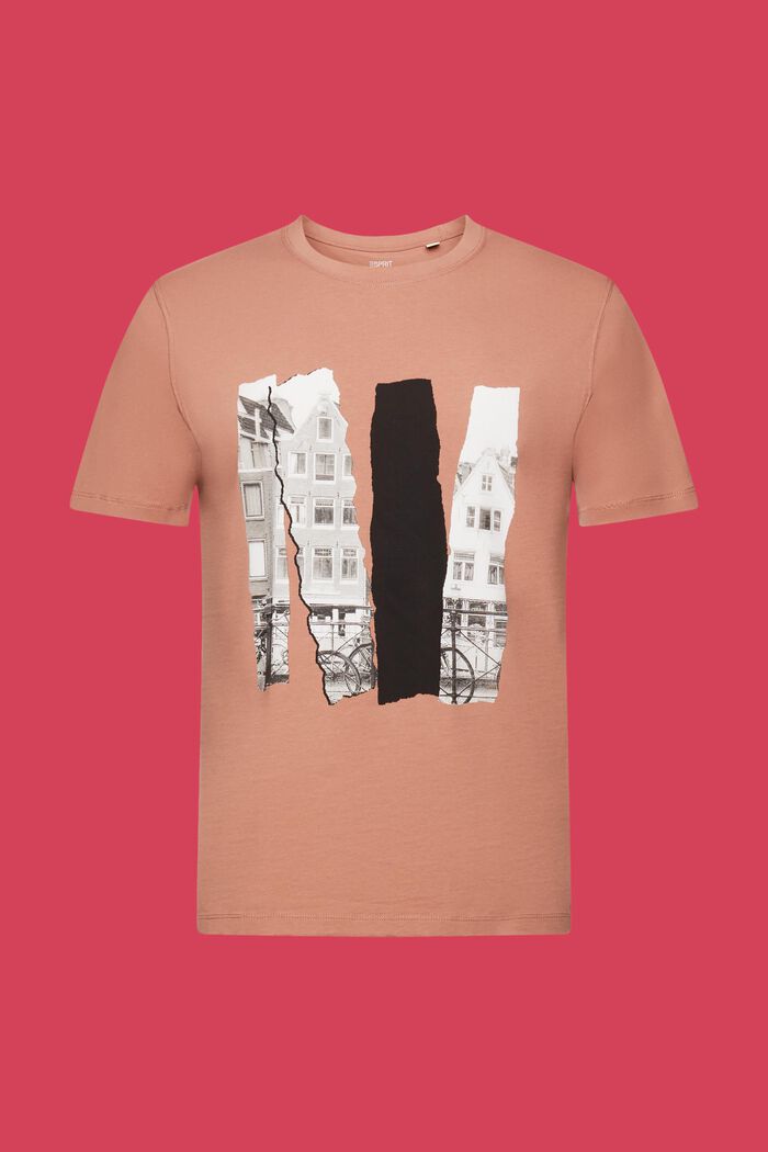 T-shirt à encolure ronde orné d’un imprimé, 100 % coton, DARK OLD PINK, detail image number 6