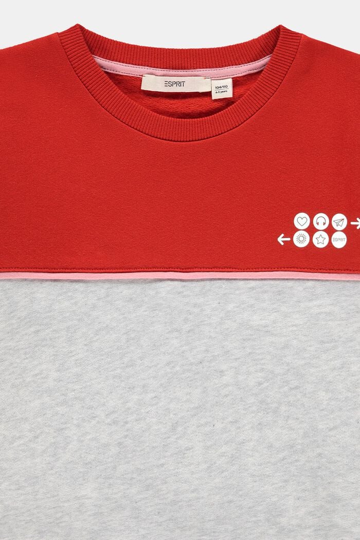 Sweat-shirt à imprimé réfléchissant, RED, detail image number 2